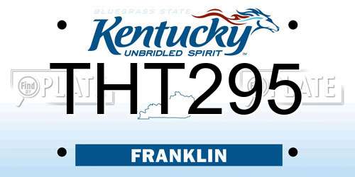 THT295 Kentucky License Plate