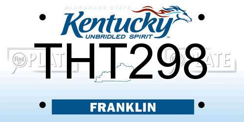 THT298 Kentucky License Plate