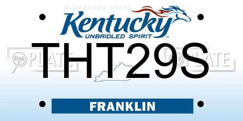 THT29S Kentucky License Plate