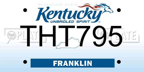 THT795 Kentucky License Plate