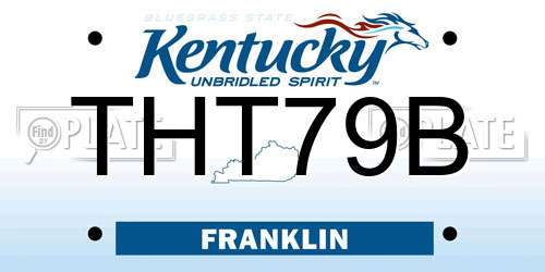 THT79B Kentucky License Plate