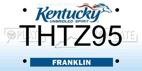 THTZ95 Kentucky License Plate