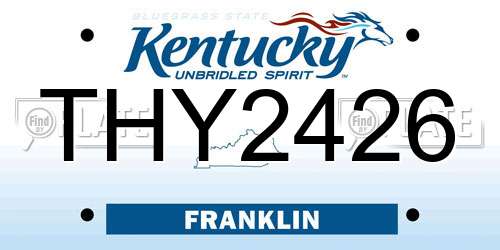 THY2426 Kentucky License Plate