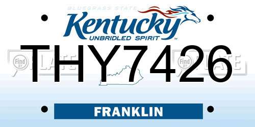 THY7426 Kentucky License Plate