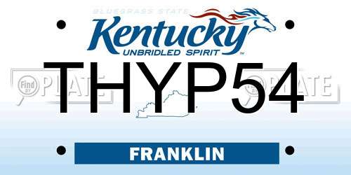 THYP54 Kentucky License Plate