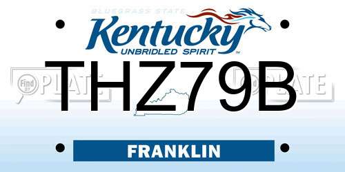 THZ79B Kentucky License Plate