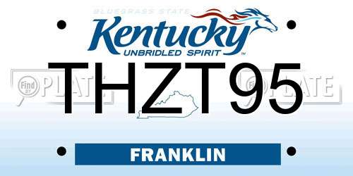 THZT95 Kentucky License Plate