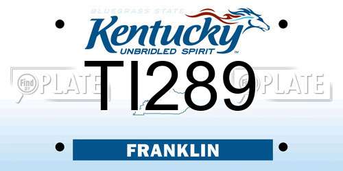 TI289 Kentucky License Plate
