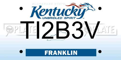 TI2B3V Kentucky License Plate