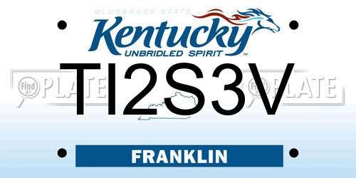 TI2S3V Kentucky License Plate