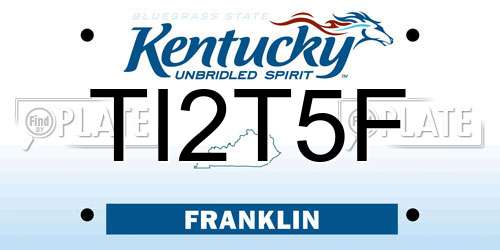 TI2T5F Kentucky License Plate