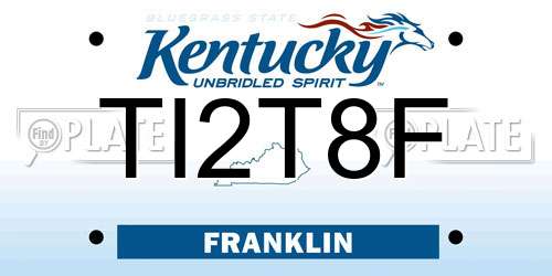 TI2T8F Kentucky License Plate