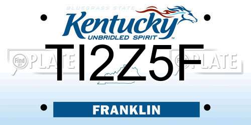 TI2Z5F Kentucky License Plate