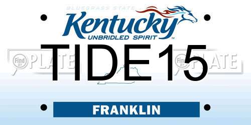TIDE15 Kentucky License Plate
