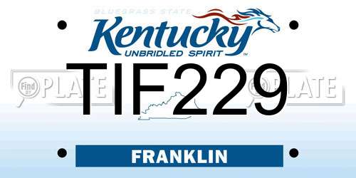 TIF229 Kentucky License Plate