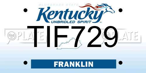TIF729 Kentucky License Plate