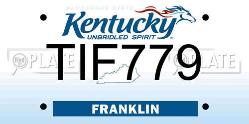 TIF779 Kentucky License Plate