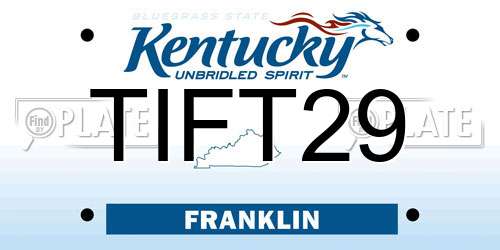 TIFT29 Kentucky License Plate