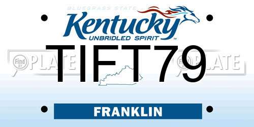 TIFT79 Kentucky License Plate