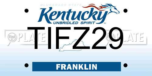 TIFZ29 Kentucky License Plate