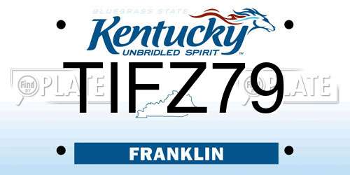 TIFZ79 Kentucky License Plate