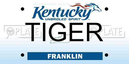 TIGER Kentucky License Plate