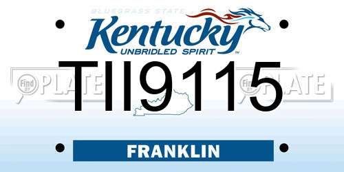 TII9115 Kentucky License Plate