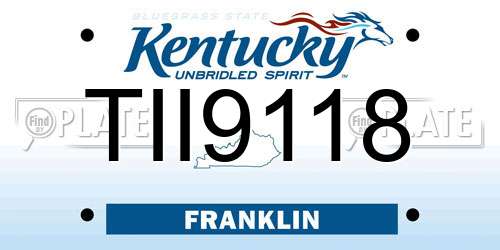 TII9118 Kentucky License Plate
