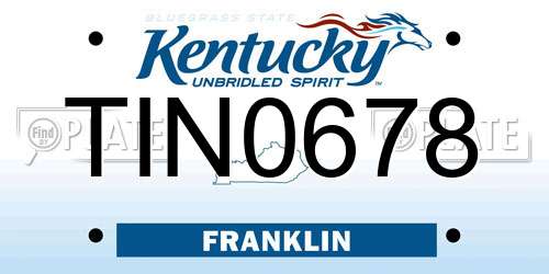 TIN0678 Kentucky License Plate