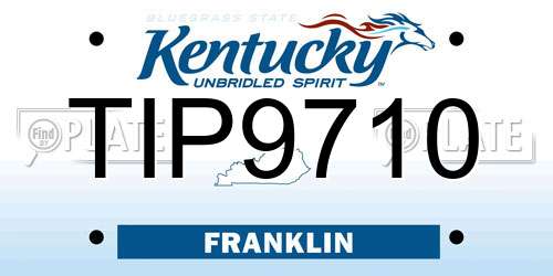 TIP9710 Kentucky License Plate