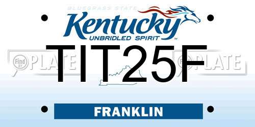 TIT25F Kentucky License Plate
