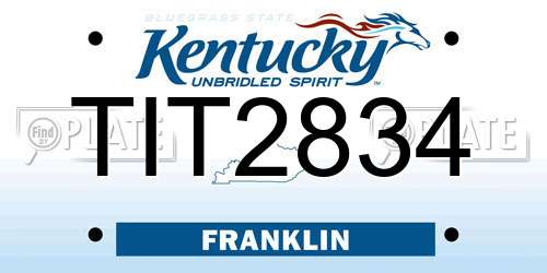 TIT2834 Kentucky License Plate
