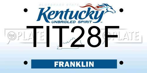 TIT28F Kentucky License Plate