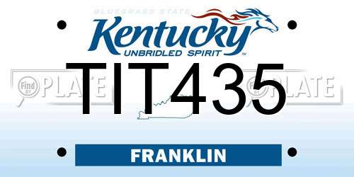 TIT435 Kentucky License Plate