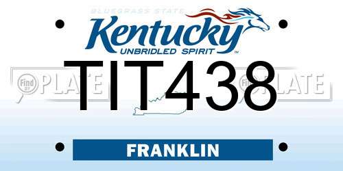 TIT438 Kentucky License Plate