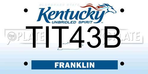 TIT43B Kentucky License Plate