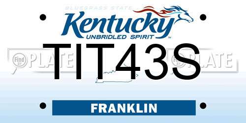 TIT43S Kentucky License Plate