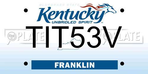 TIT53V Kentucky License Plate