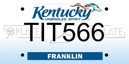 TIT566 Kentucky License Plate