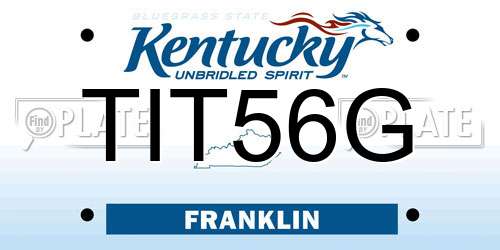 TIT56G Kentucky License Plate