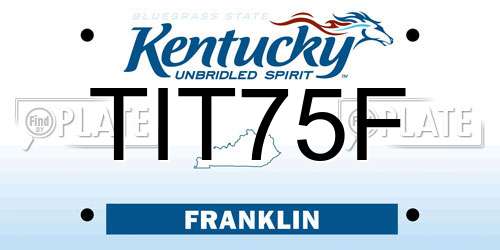 TIT75F Kentucky License Plate
