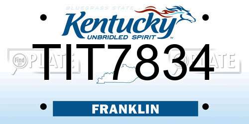 TIT7834 Kentucky License Plate