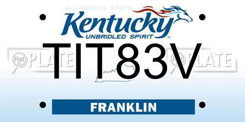 TIT83V Kentucky License Plate