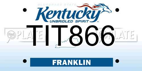 TIT866 Kentucky License Plate