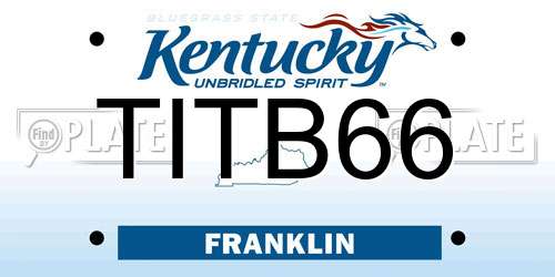 TITB66 Kentucky License Plate