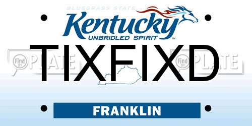 TIXFIXD Kentucky License Plate