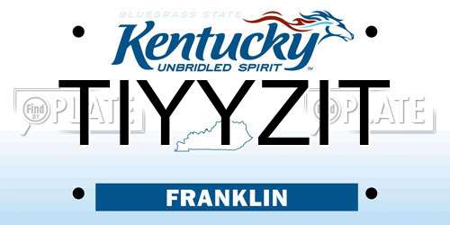 TIYYZIT Kentucky License Plate