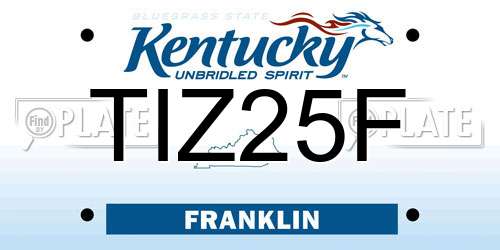 TIZ25F Kentucky License Plate