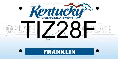 TIZ28F Kentucky License Plate