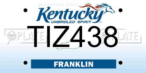 TIZ438 Kentucky License Plate